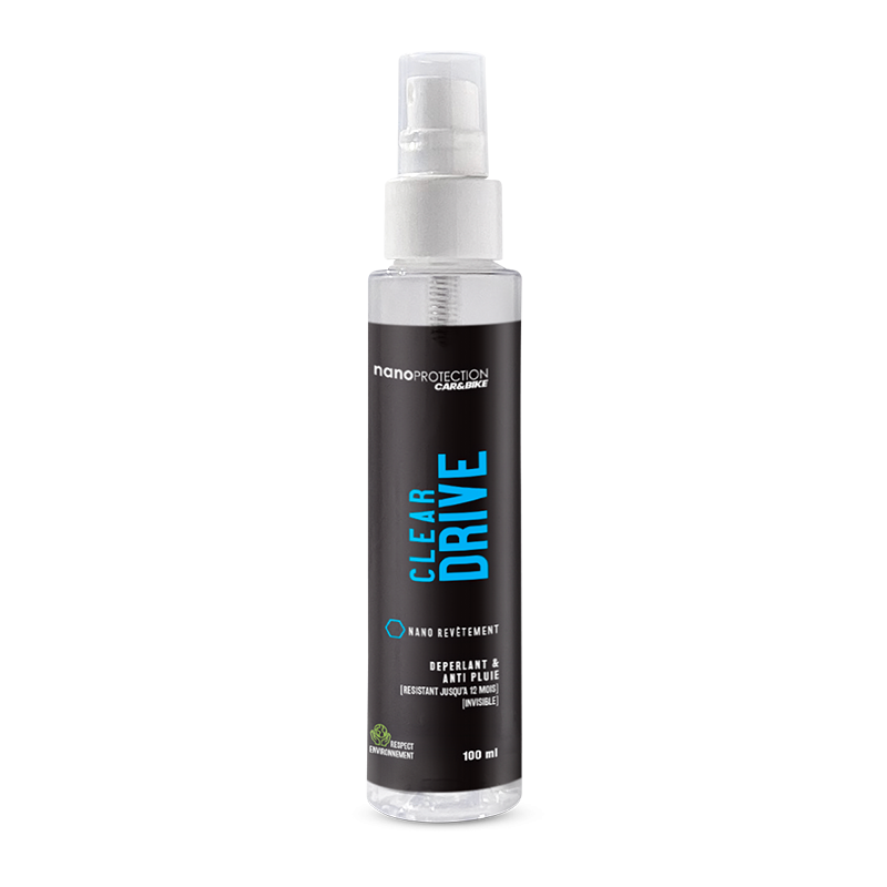 Clear Drive Anti-Pluie : spray déperlant hydrophobe pour pare-brise et vitres auto. Repous…